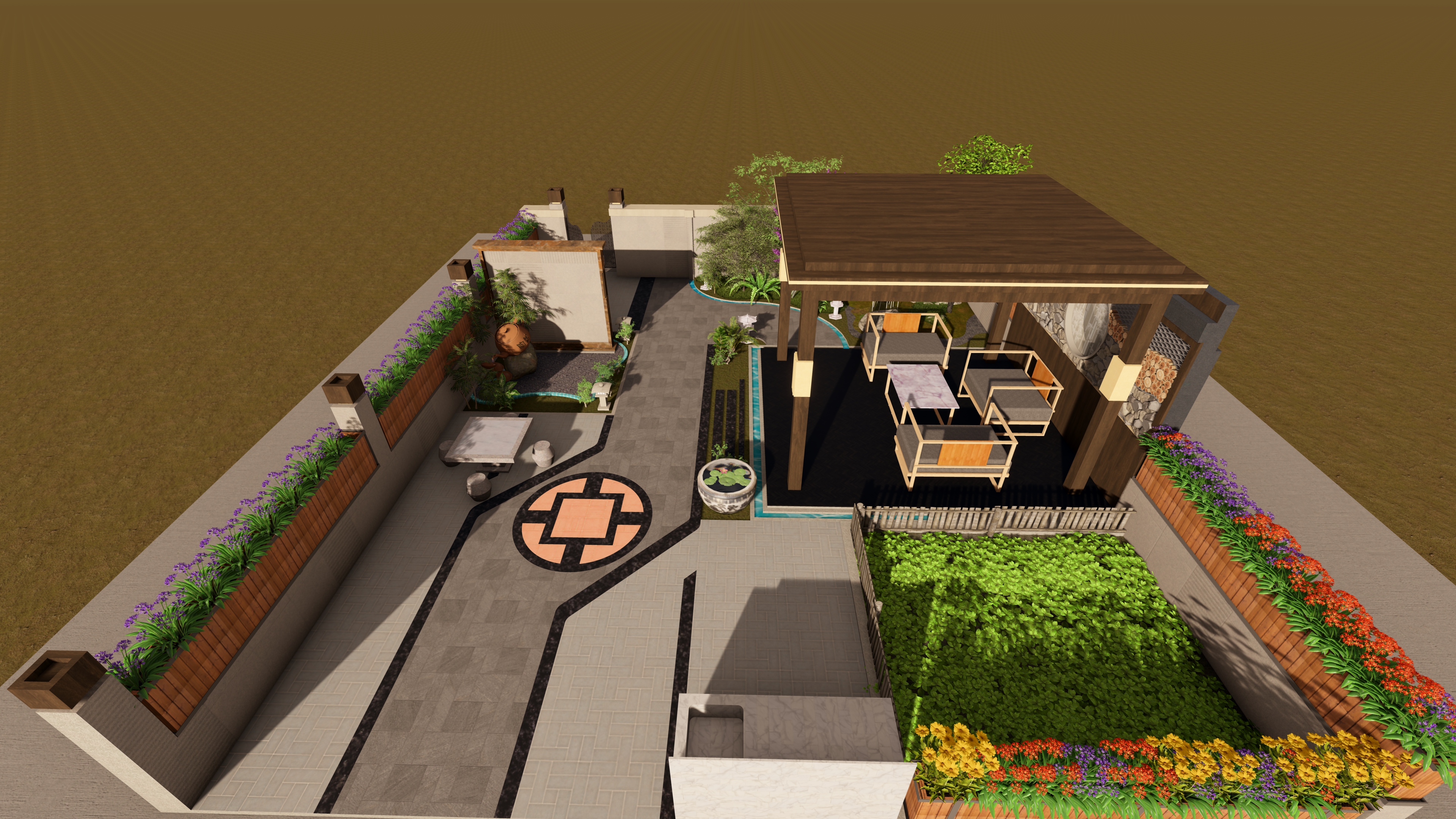 别墅庭院景观设计-8