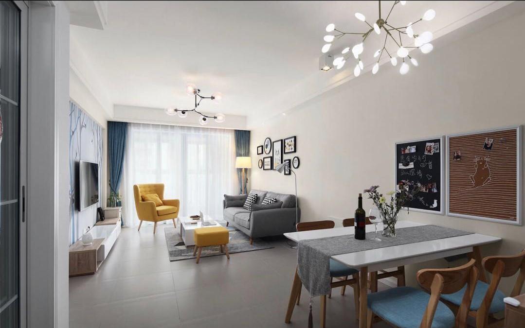 60 平北欧风双儿童房设计,餐厅、客厅、卧室亮点纷呈-0