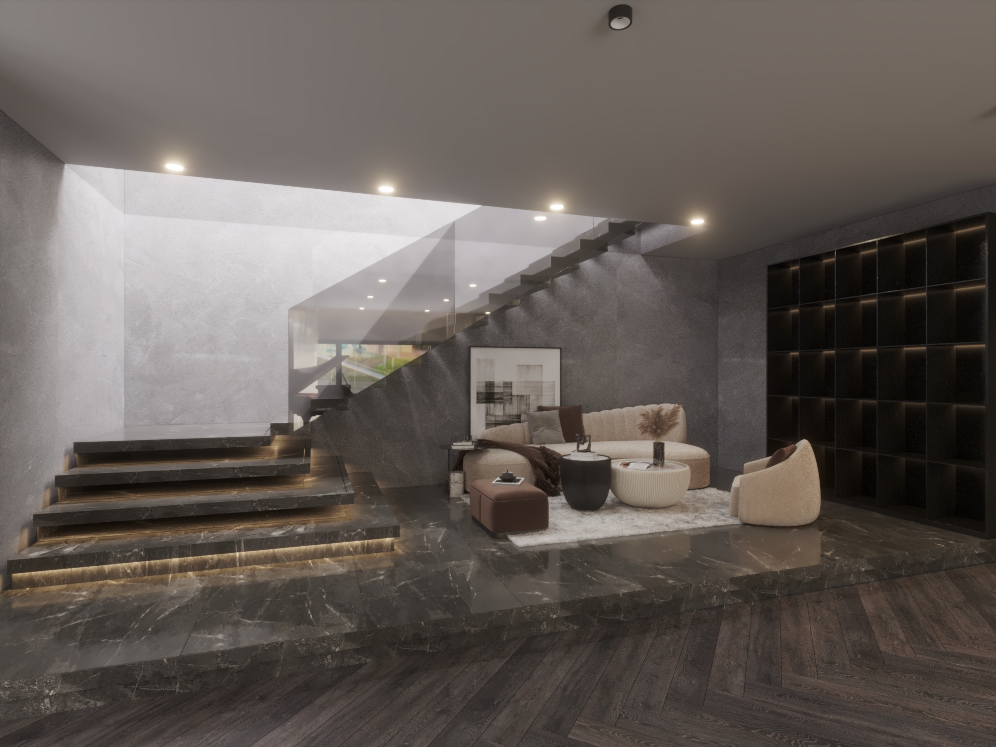 Villa Modern Reception and Living and Kitchen-7