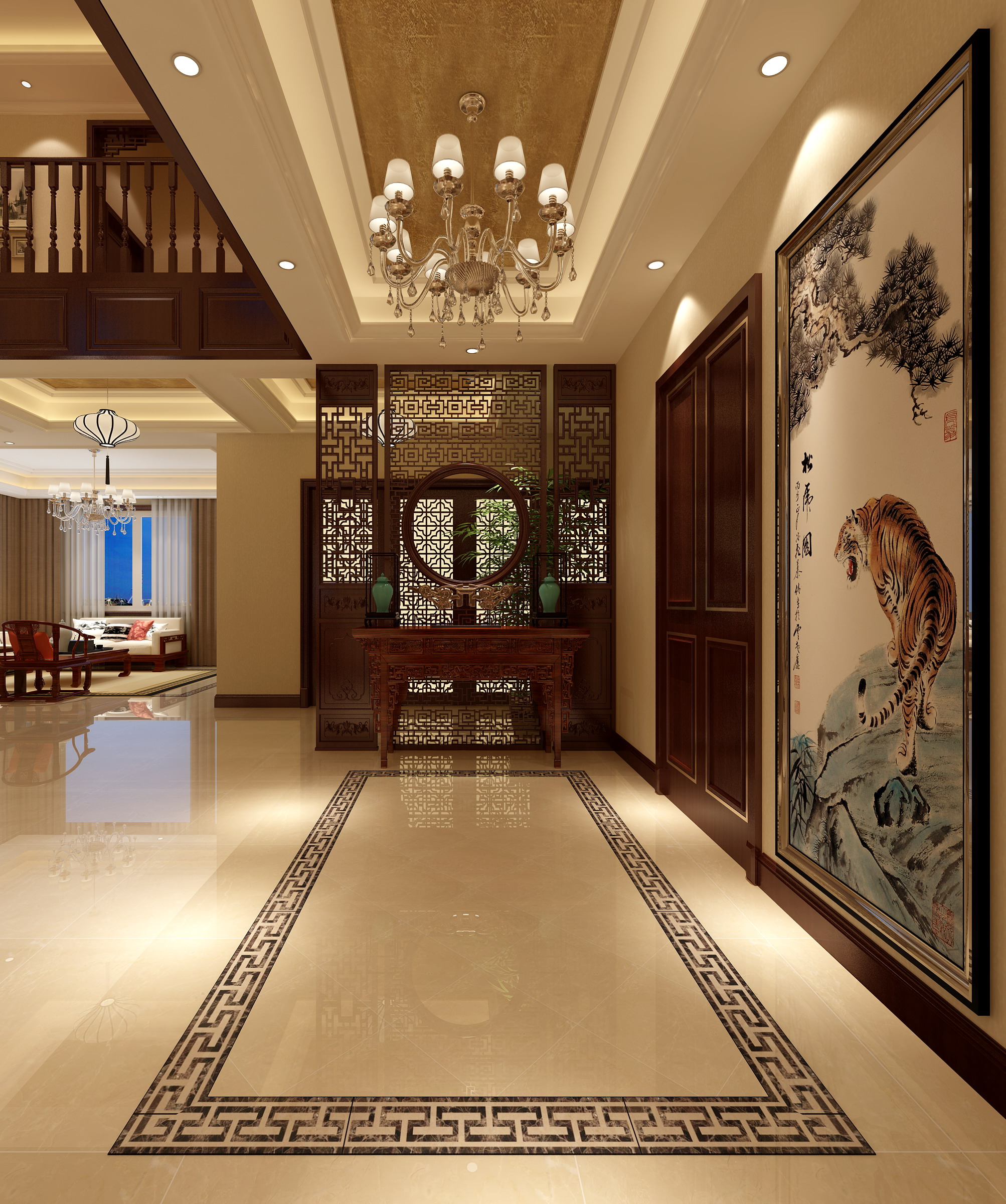 新中式 中式古典 奢华家装别墅样板房-5-25