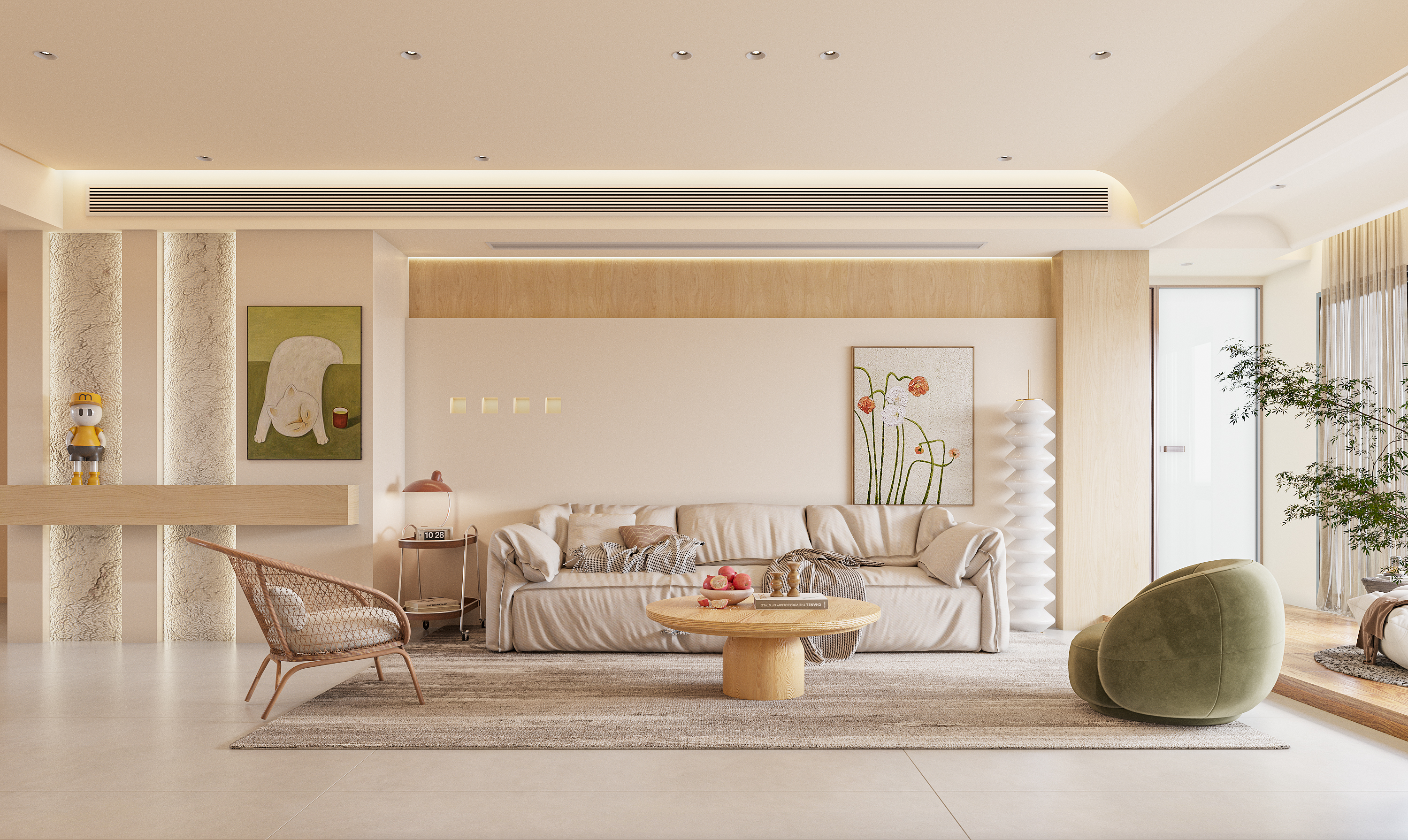 暖色系客餐厅效果图表现-3