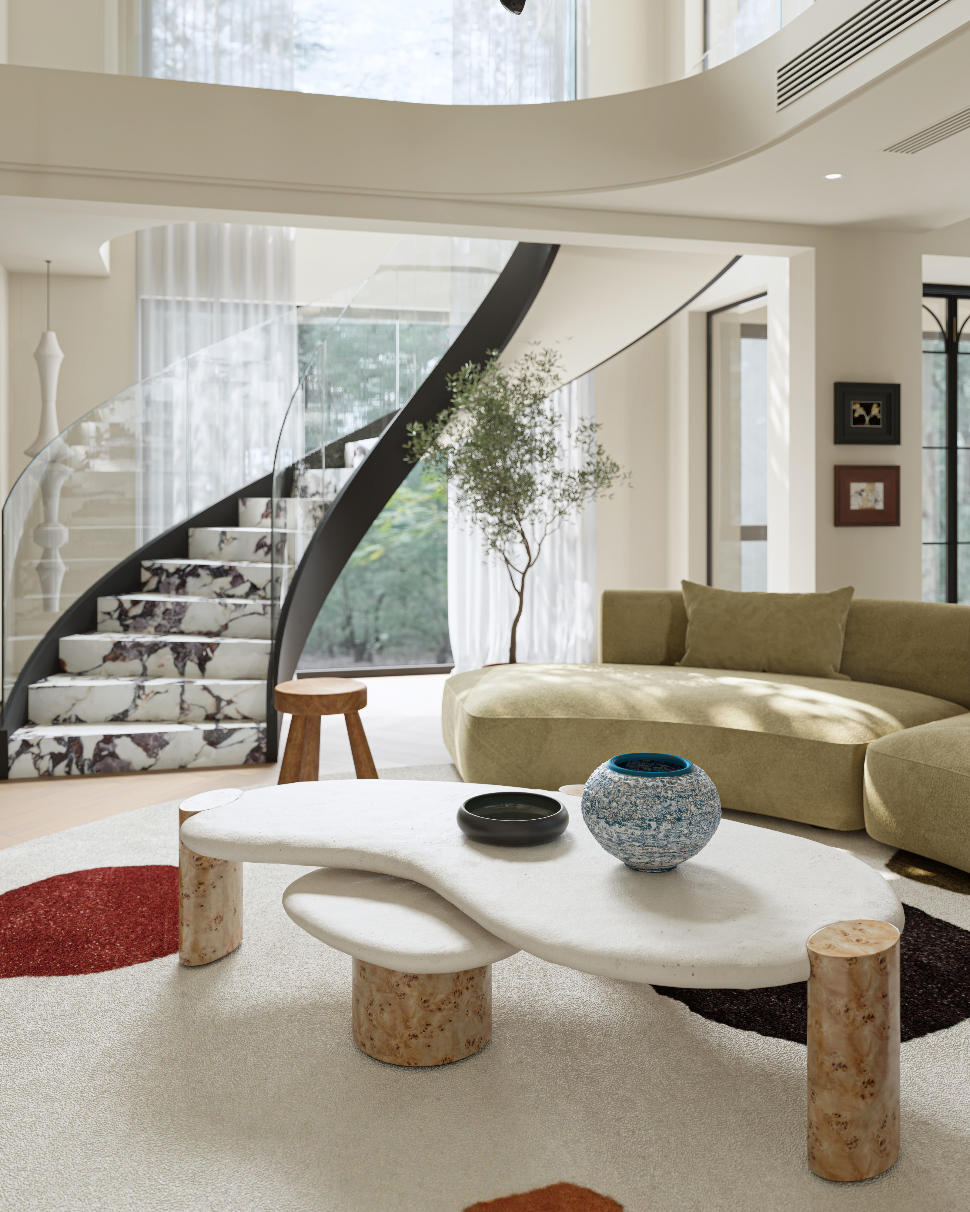 法式奶油挑空别墅-2