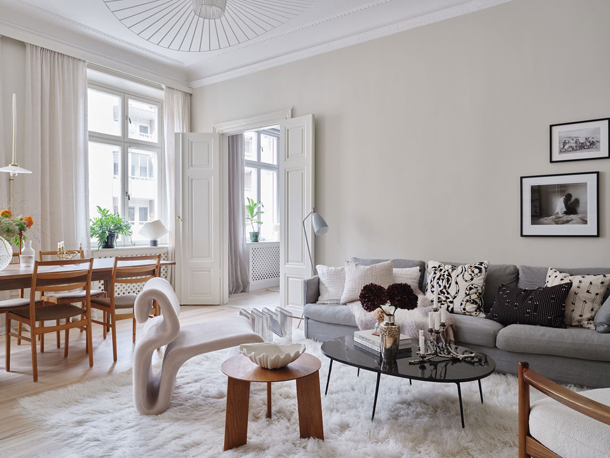 温馨斯堪的纳维亚公寓,冬季风情满满-1