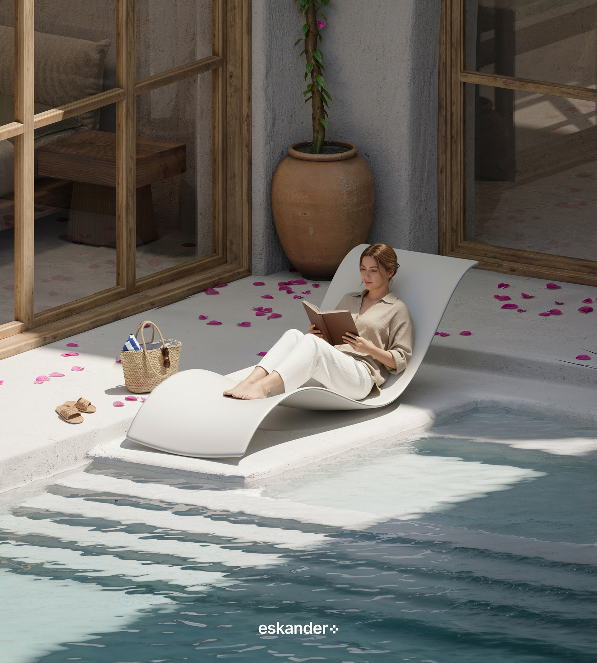 白色别墅丨印度尼西亚巴厘丨Eskander Plus Studio-11