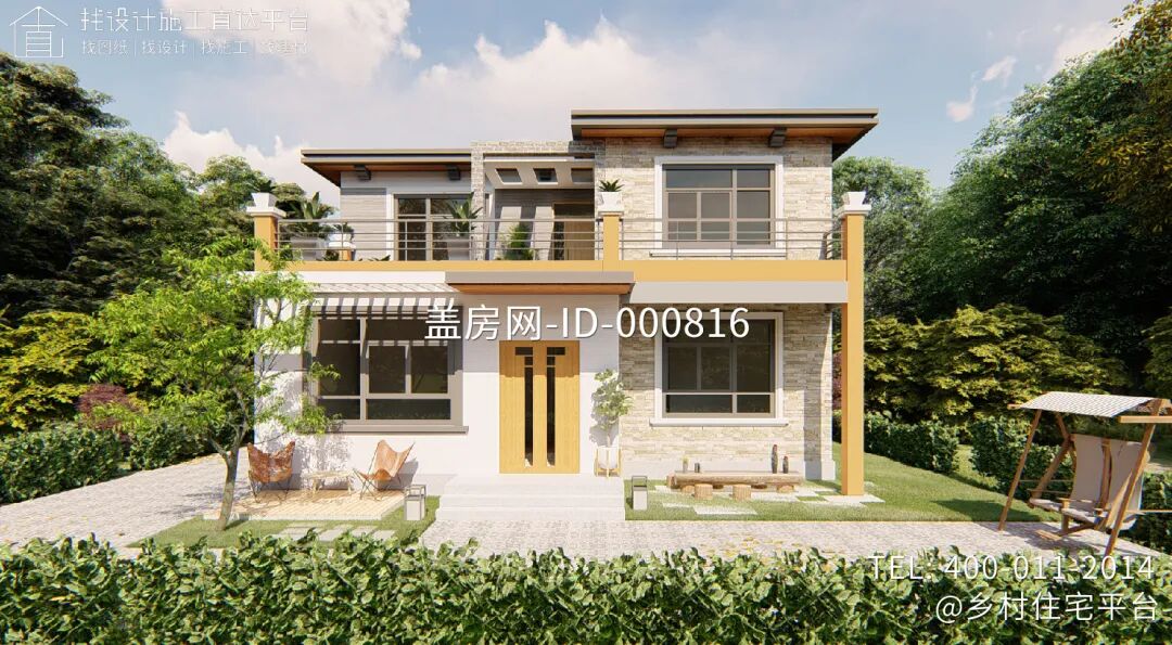 【设计师案例】土建参考造价48万，面宽11.4m×进深13.5m江苏泰州二层欧式别墅-28