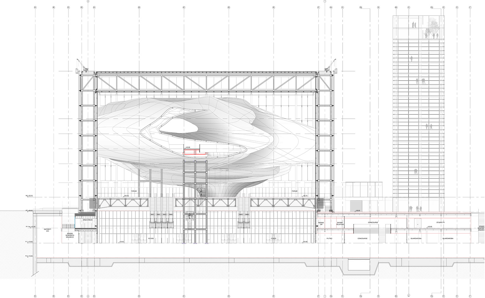 新罗马EUR会议中心和酒店 & “云” / FUKSAS-91