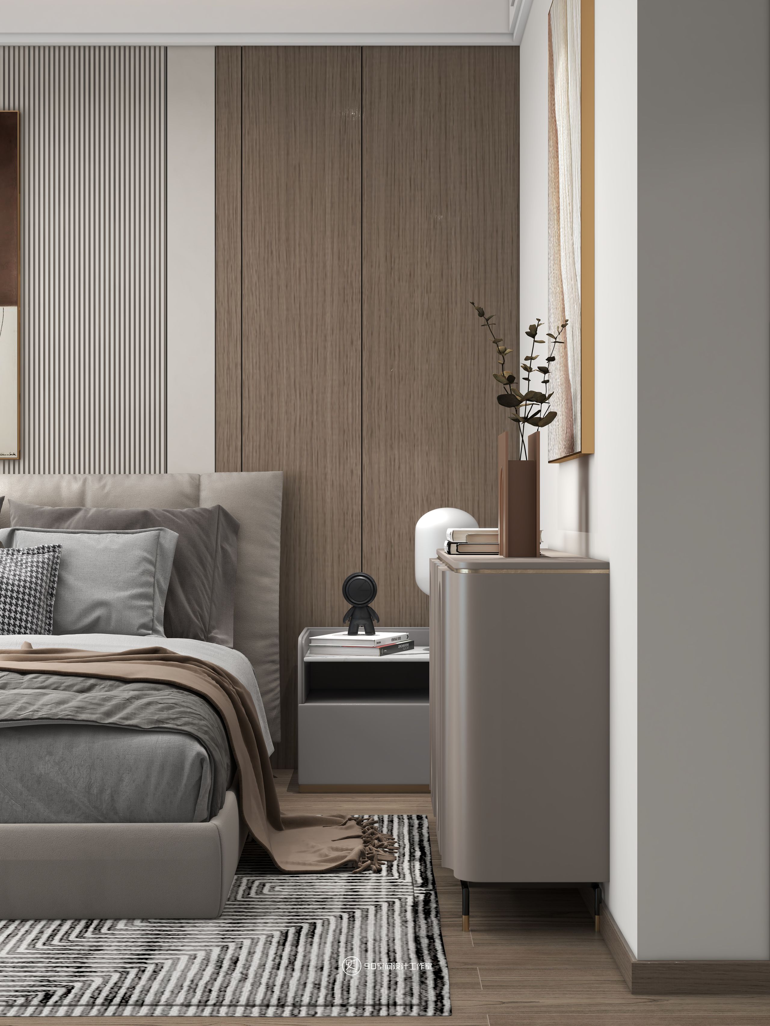 海市蜃楼现代轻奢风格挑高别墅设计丨90 空间设计-36