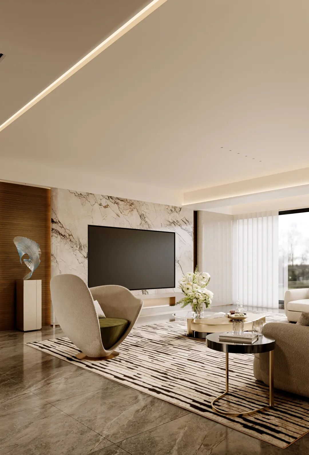 270㎡意式轻奢风 江山印·云玺丨中国阳江丨纵向·空间设计-8