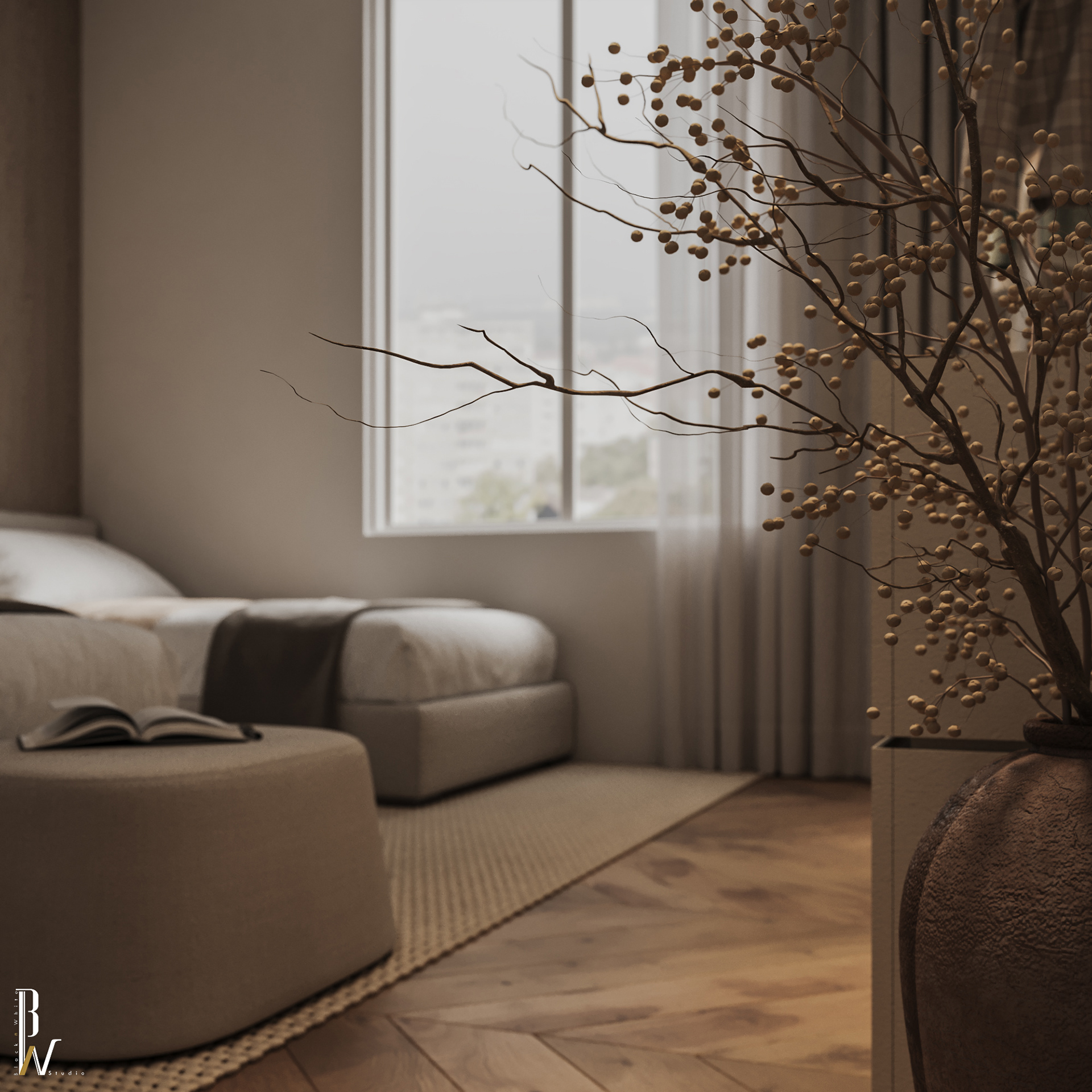 双人卧室丨Black N White-10