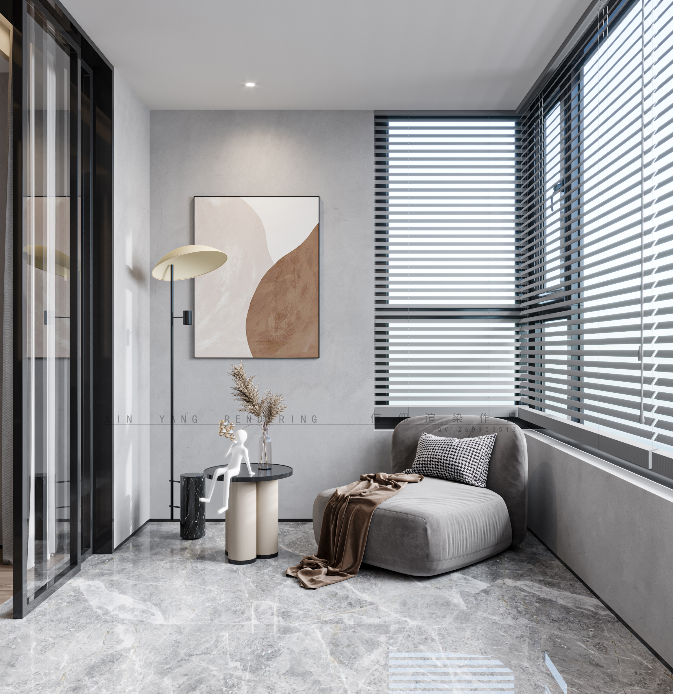 现代灰调小别墅丨周婷空间设计-29