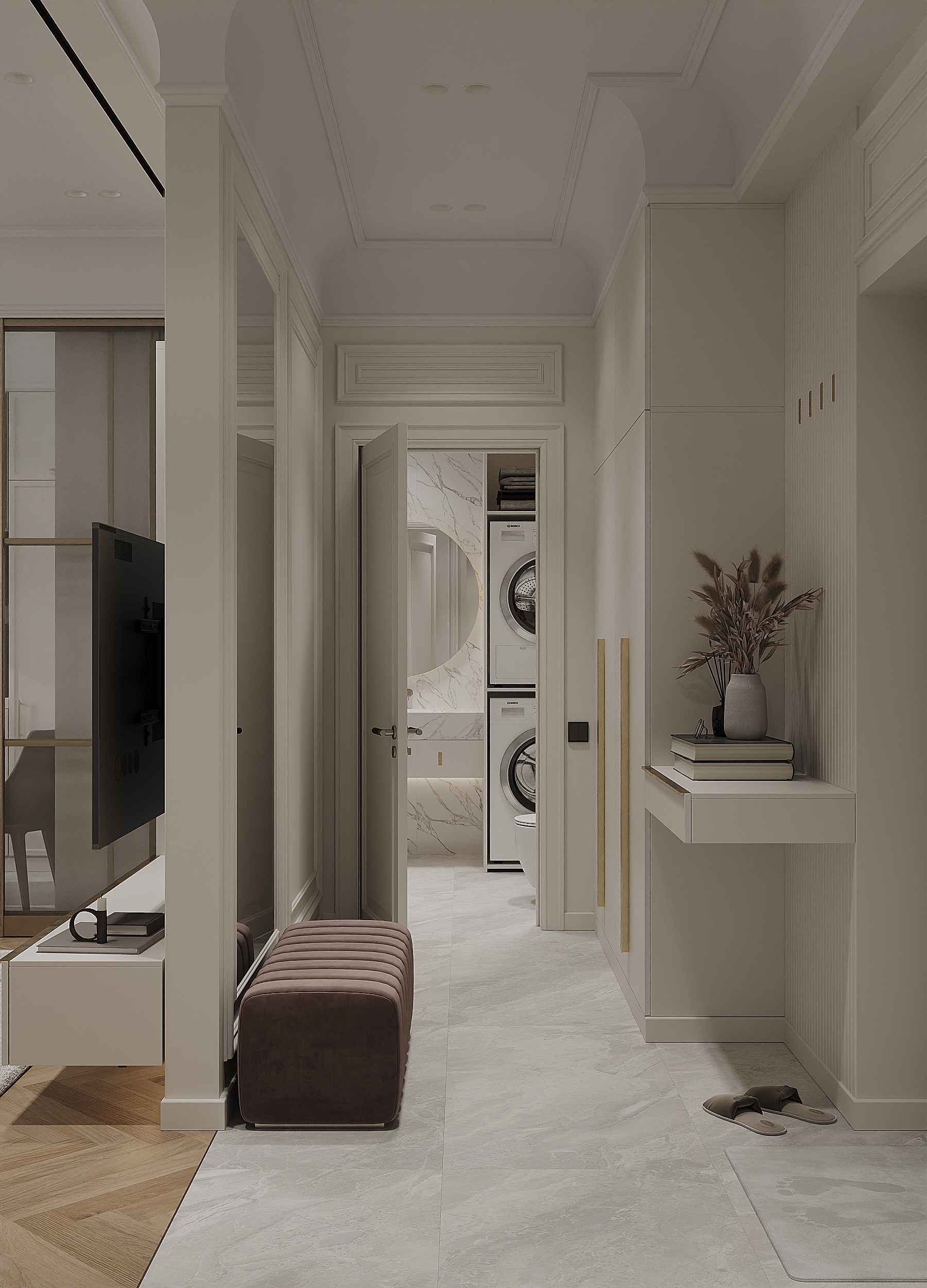 Интерьер 2х комнатной квартиры, неоклассика, 60 м2-4