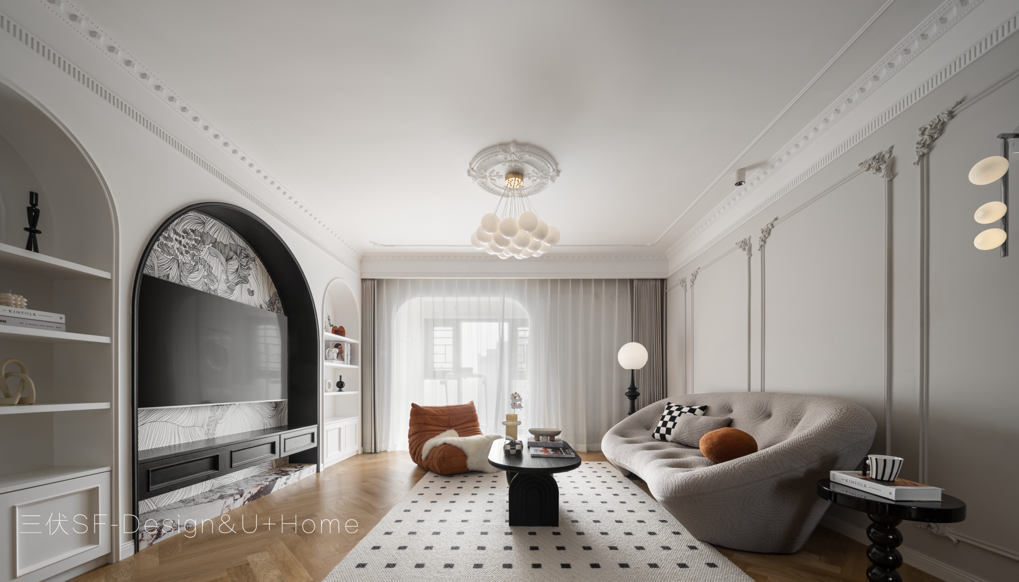 简约与浪漫共融的法式复古住宅-0