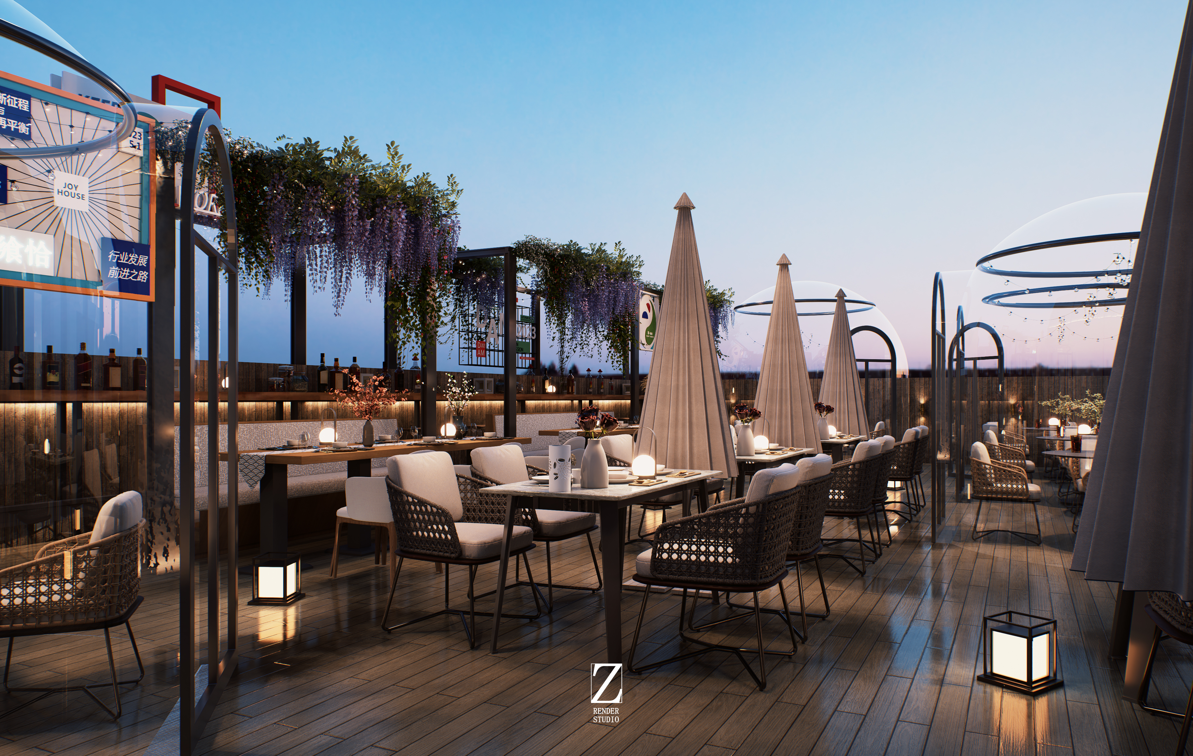 户外餐厅表现  草图＋d5渲染-10