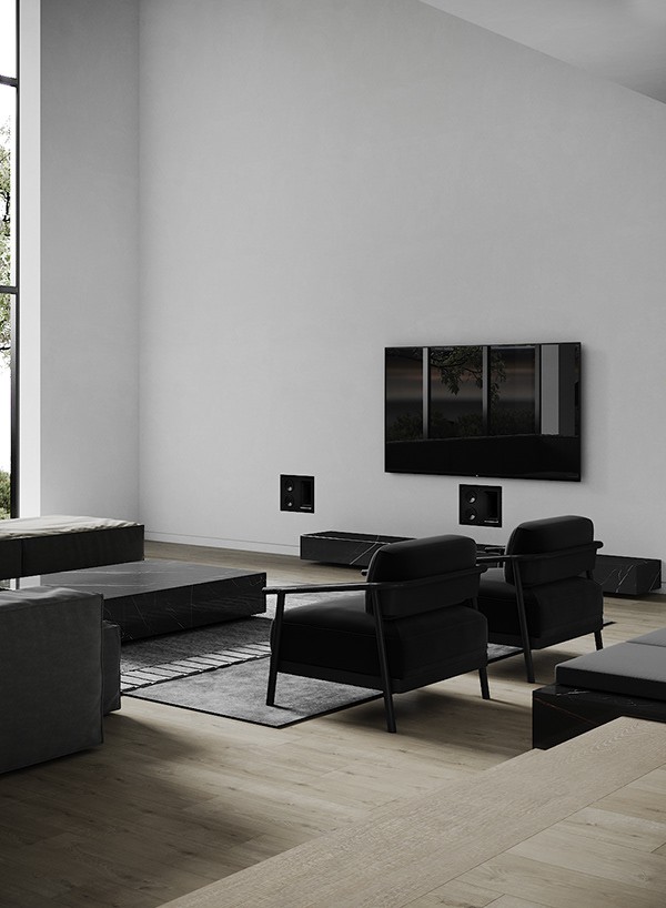 乌克兰基辅650㎡高级黑+简洁白 极简风公寓-6