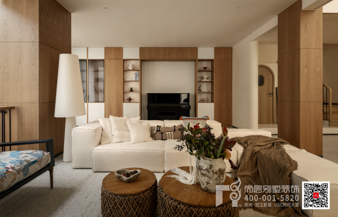 500㎡富春壹号院·木影流光·自然叙事的现代“剪影”别墅丨杭州尚层装饰-12