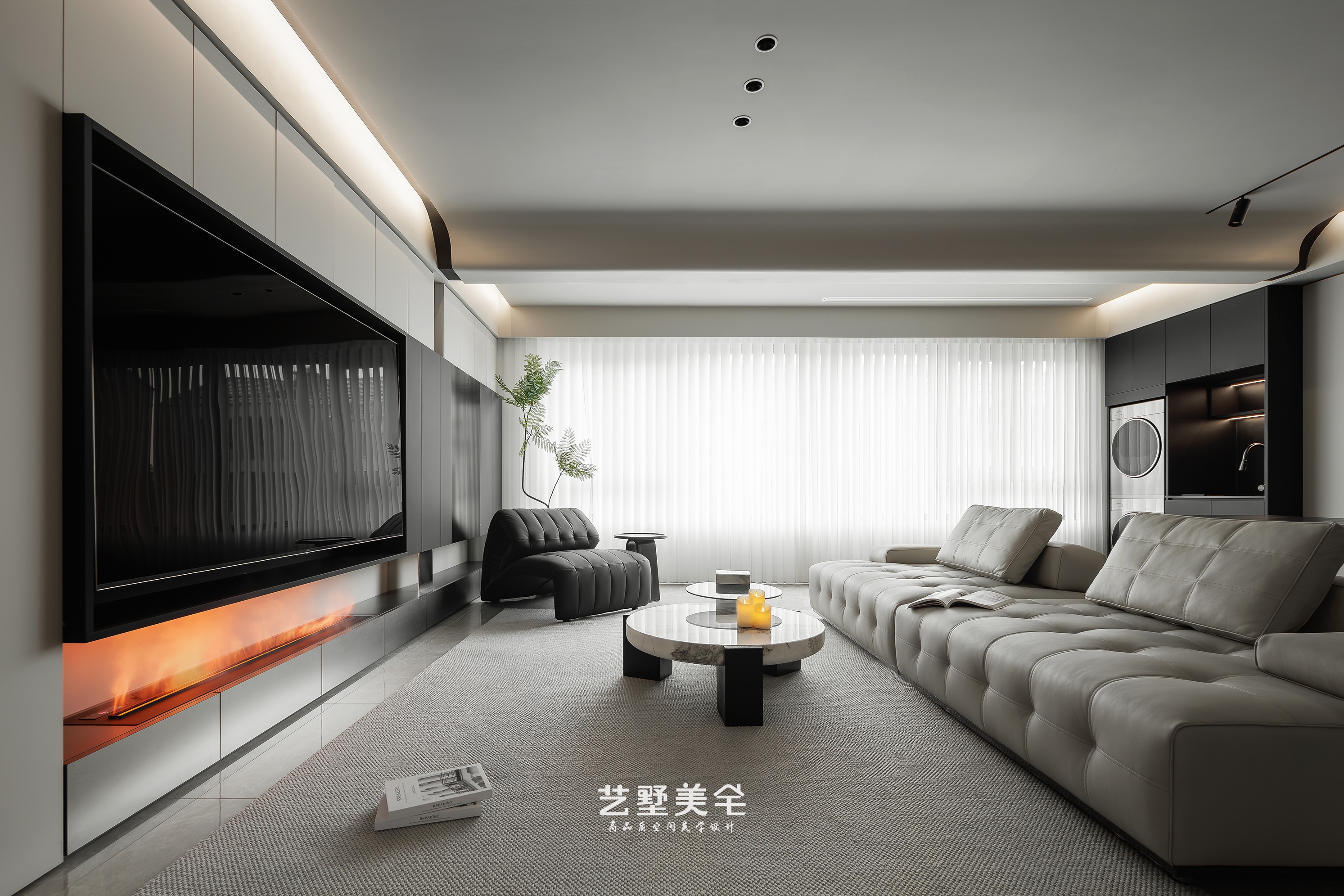 实景 139㎡高级灰克制美学现代高级感栖居丨中国合肥丨艺墅美宅-17