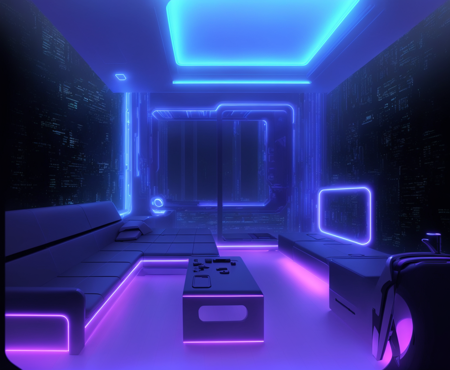 Living room Interior design - Cyberpunk-5