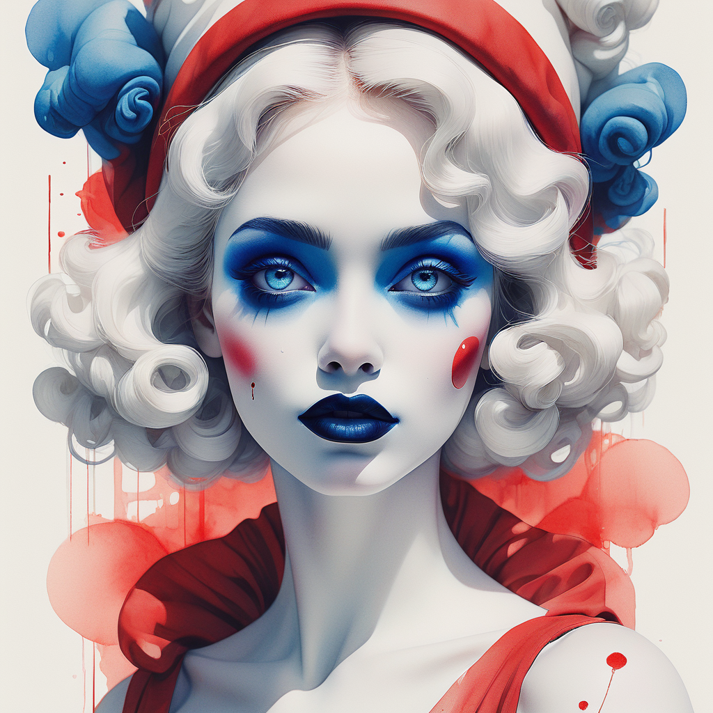 一个女人皮埃罗人工智能艺术丨Öskar Design Öskar-9