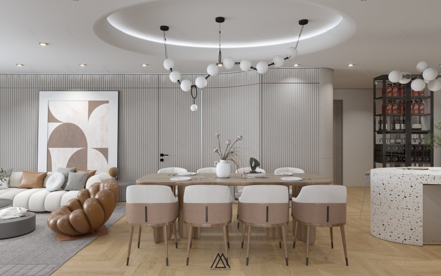 时光之城·客厅与厨房丨越南河内-10