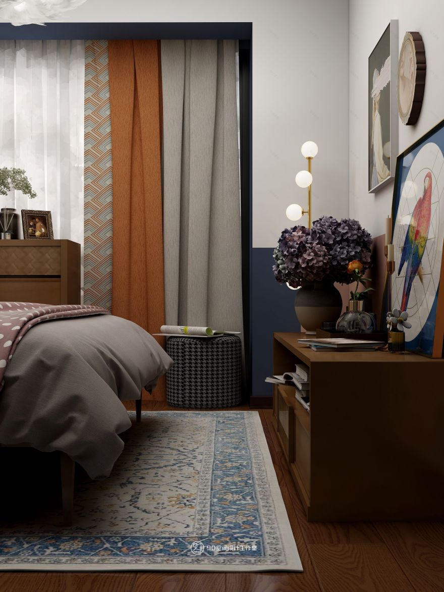 《欢愉同乐》80 平方现代美式空间设计-54