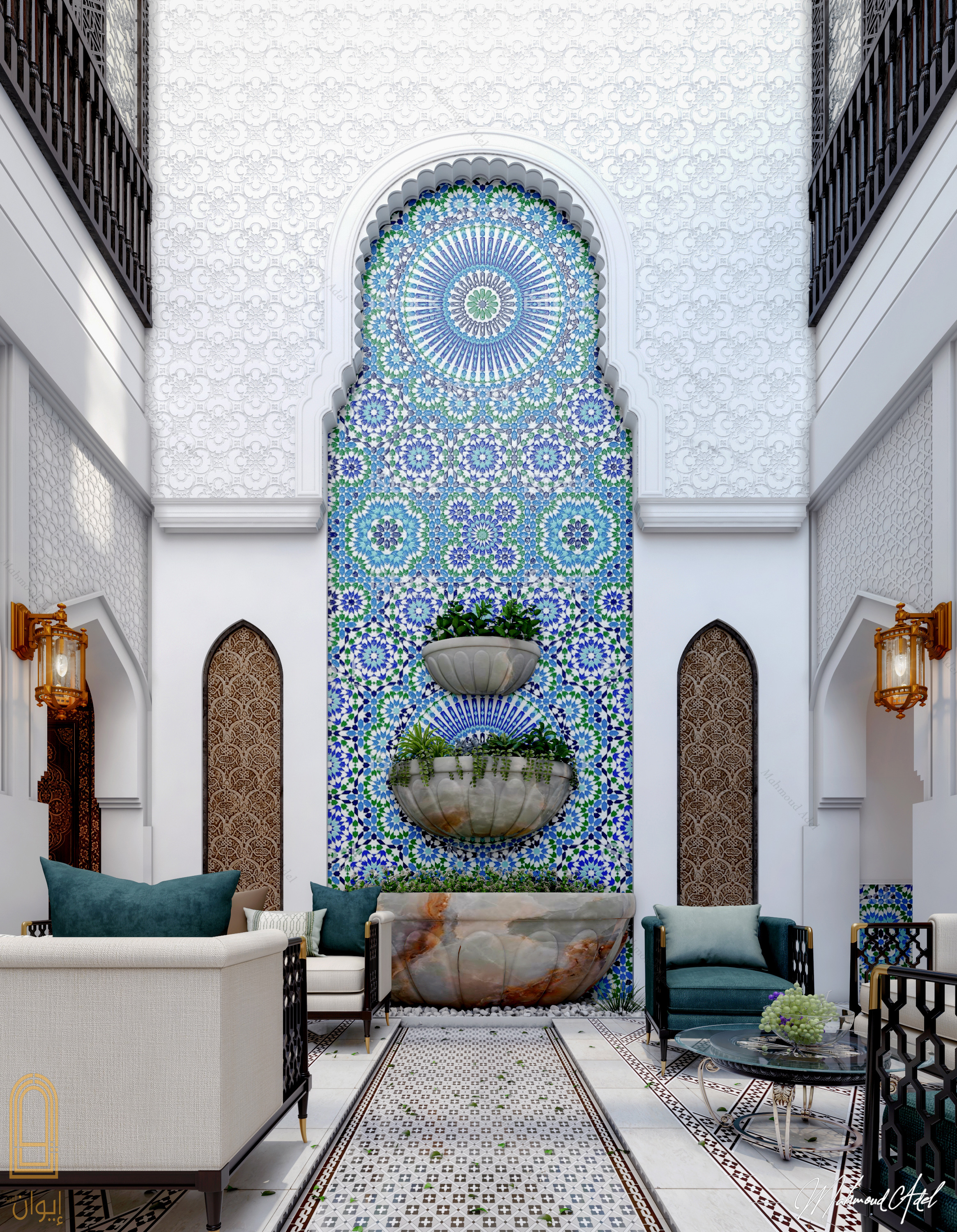 Moroccan courtyard Design.-1