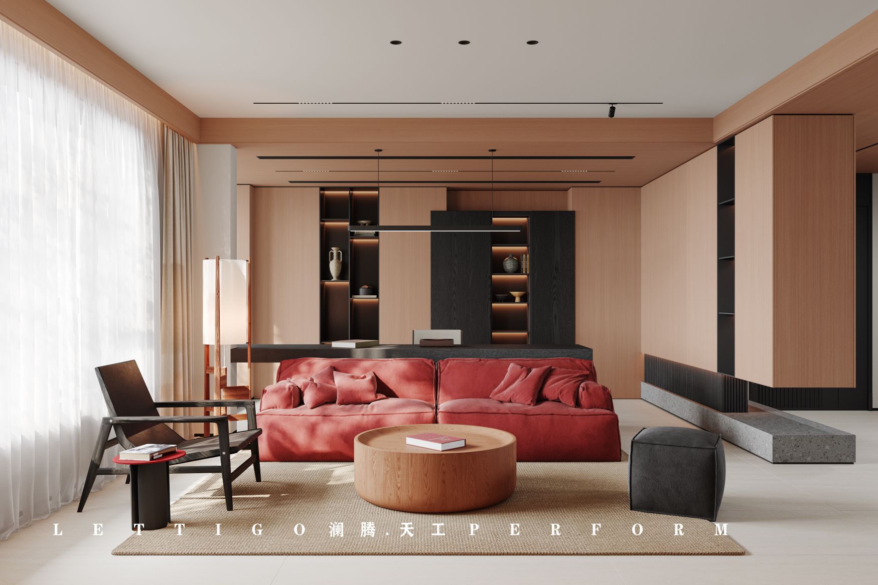 现代暖色调，一眼万年的温柔治愈感住宅-0