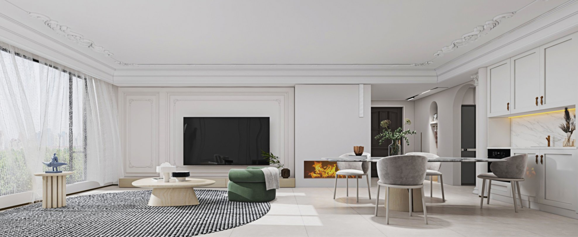 法式浪漫满溢的巴黎公寓设计丨法国巴黎-9