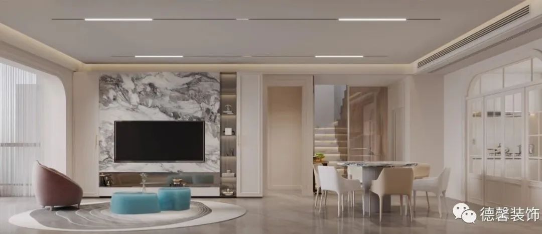 藏珑府现代法式混搭别墅丨德馨装饰-0