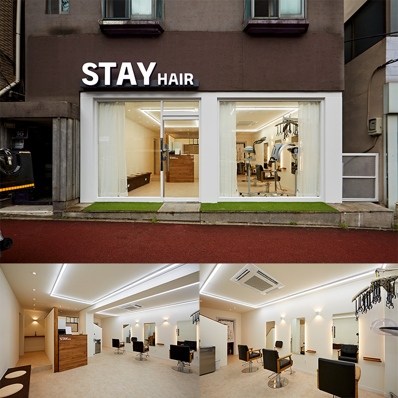 白色与木纹的极简美容室设计-1