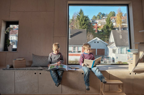 TYIN Tegnestue's lopsided house extension creates extra space upstairs-13