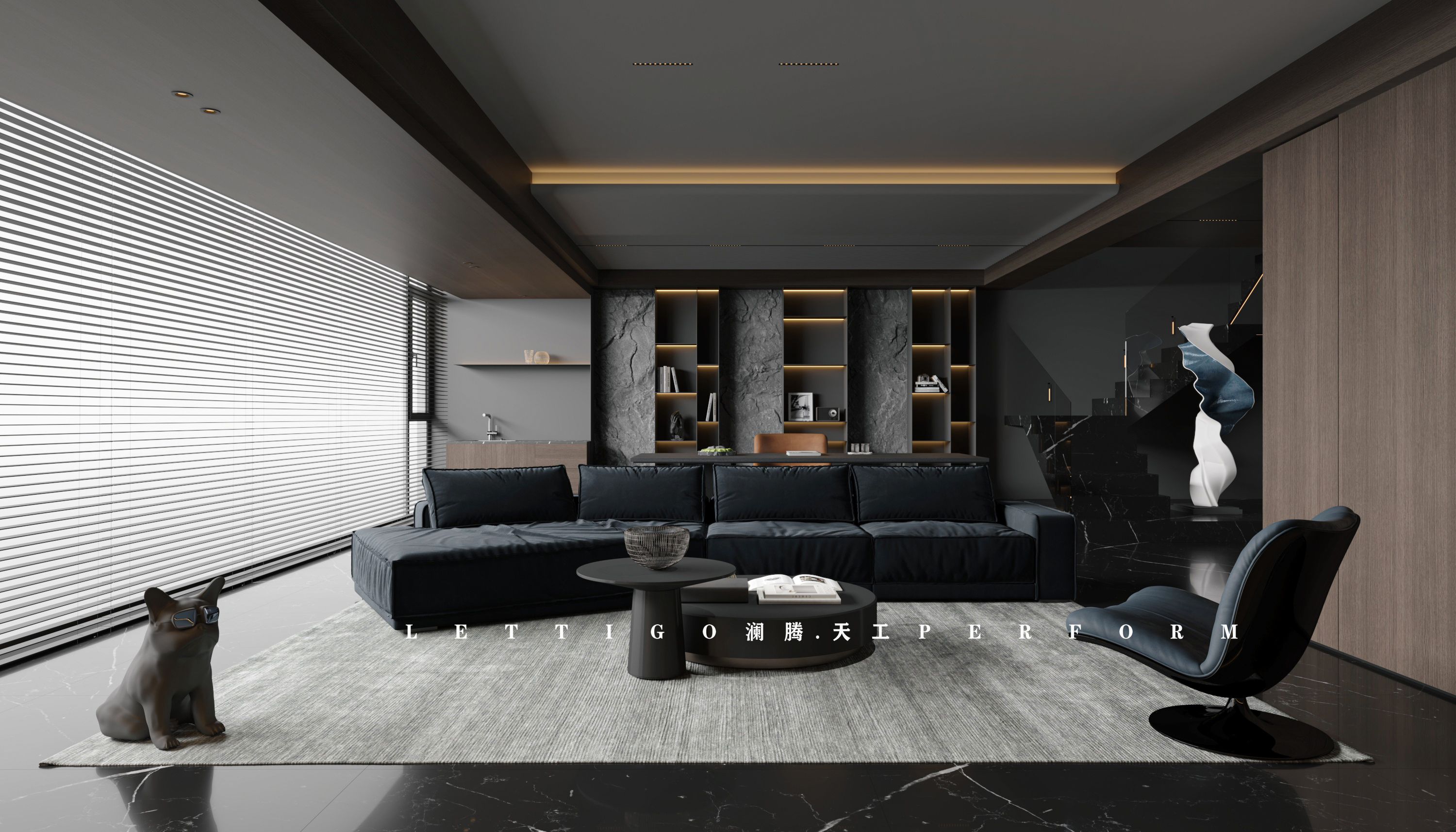 暗黑霸总系列家装效果图-1