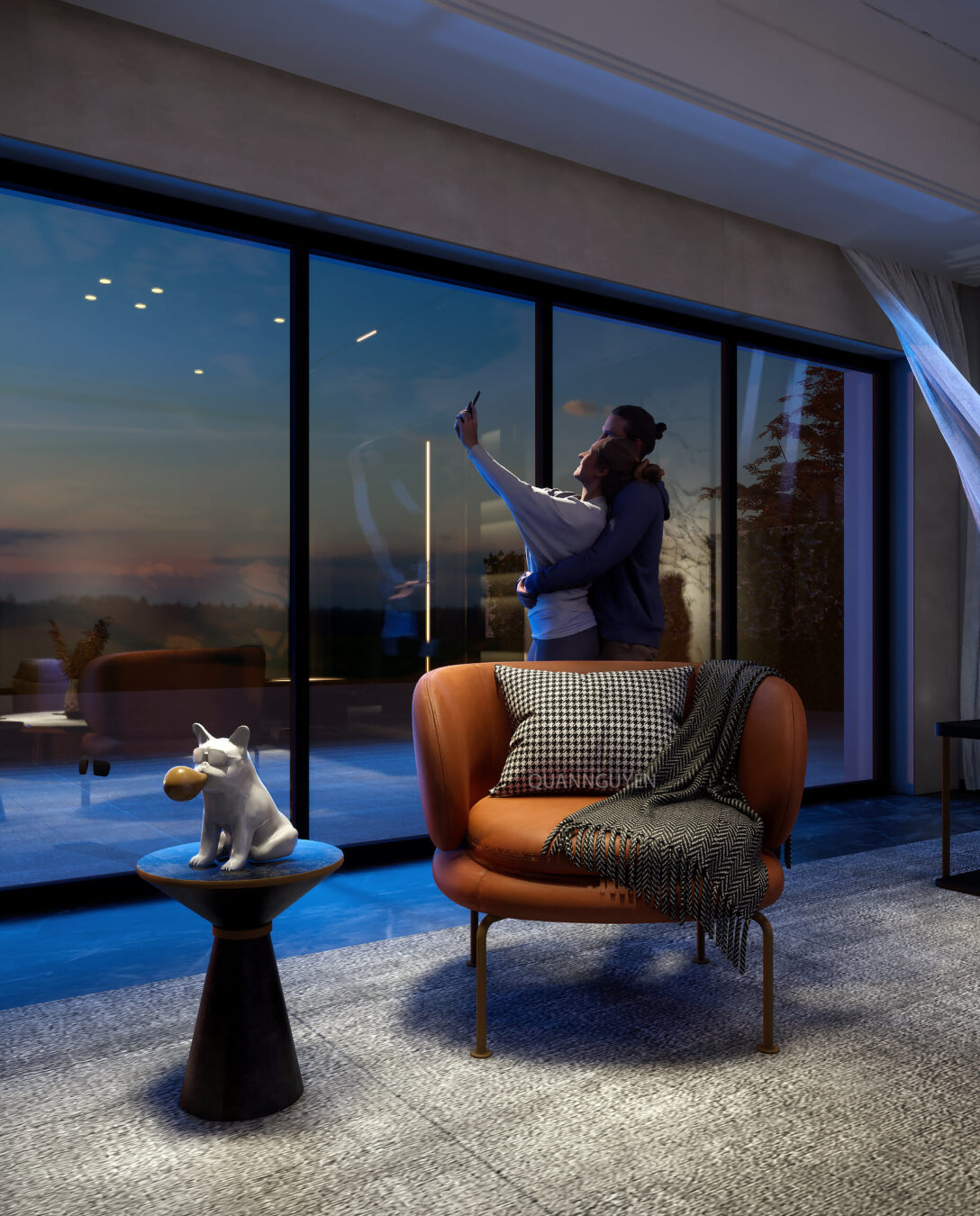 Sketchup客厅室内模型丨Quan-5