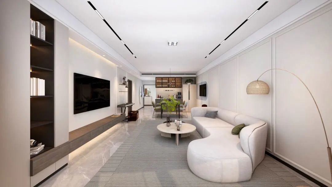 128㎡现代简约风，书房+客餐厅一体化，与时光温柔相处！-30