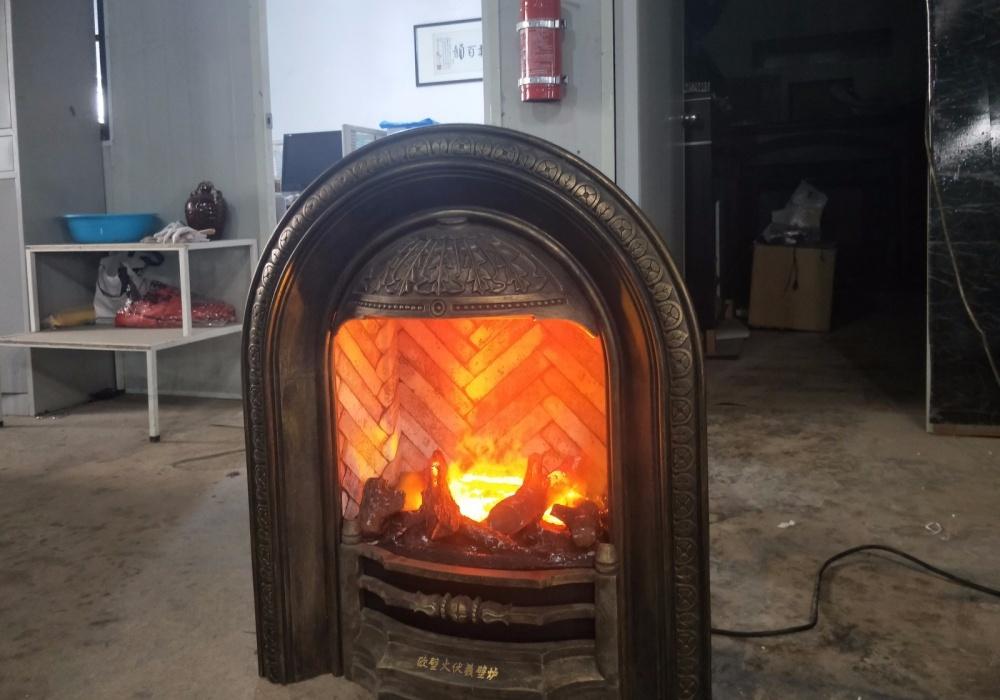 铸铁 3D 雾化电子壁炉，打造仿真火燃木砖砌炉膛的现代家居-12
