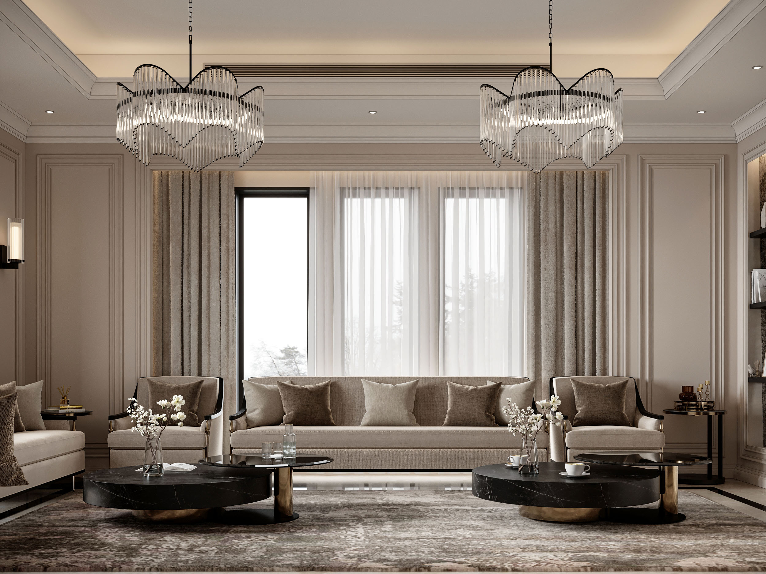 "Timeless Elegance: New Classic Style Simplex Villa"-11