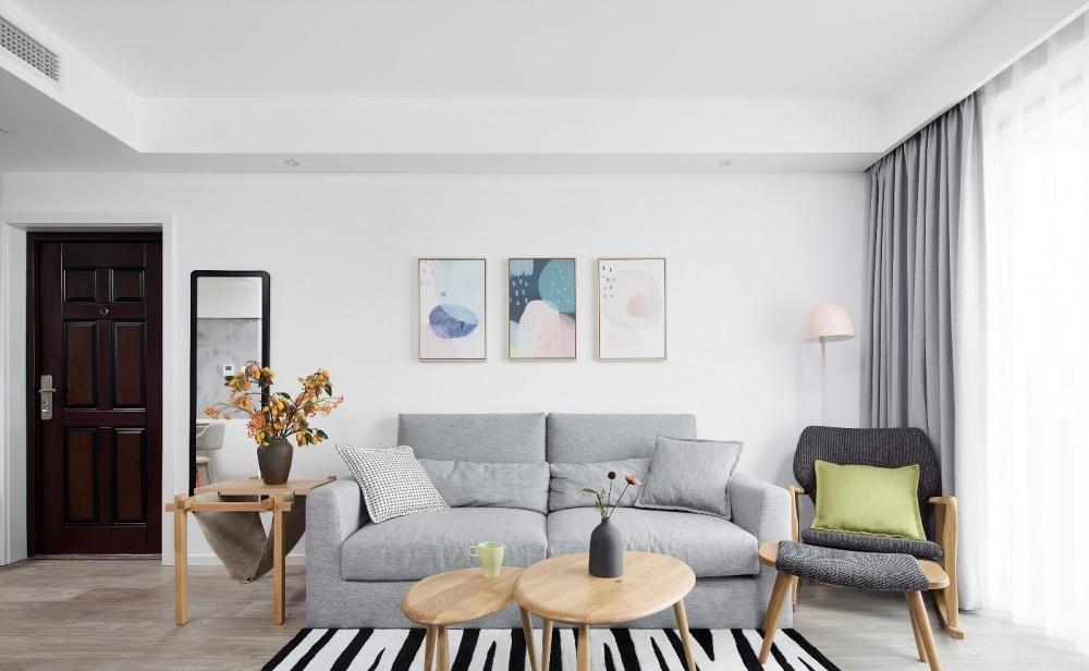 简约原木灰调，开放式厨房与绿植打造宜居空间-2