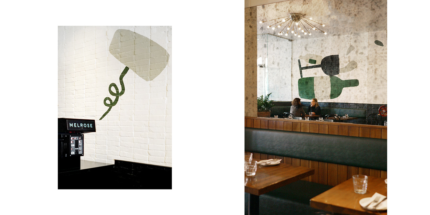 蒙特利尔 Brasserie Melrose 餐厅手绘壁画设计-9