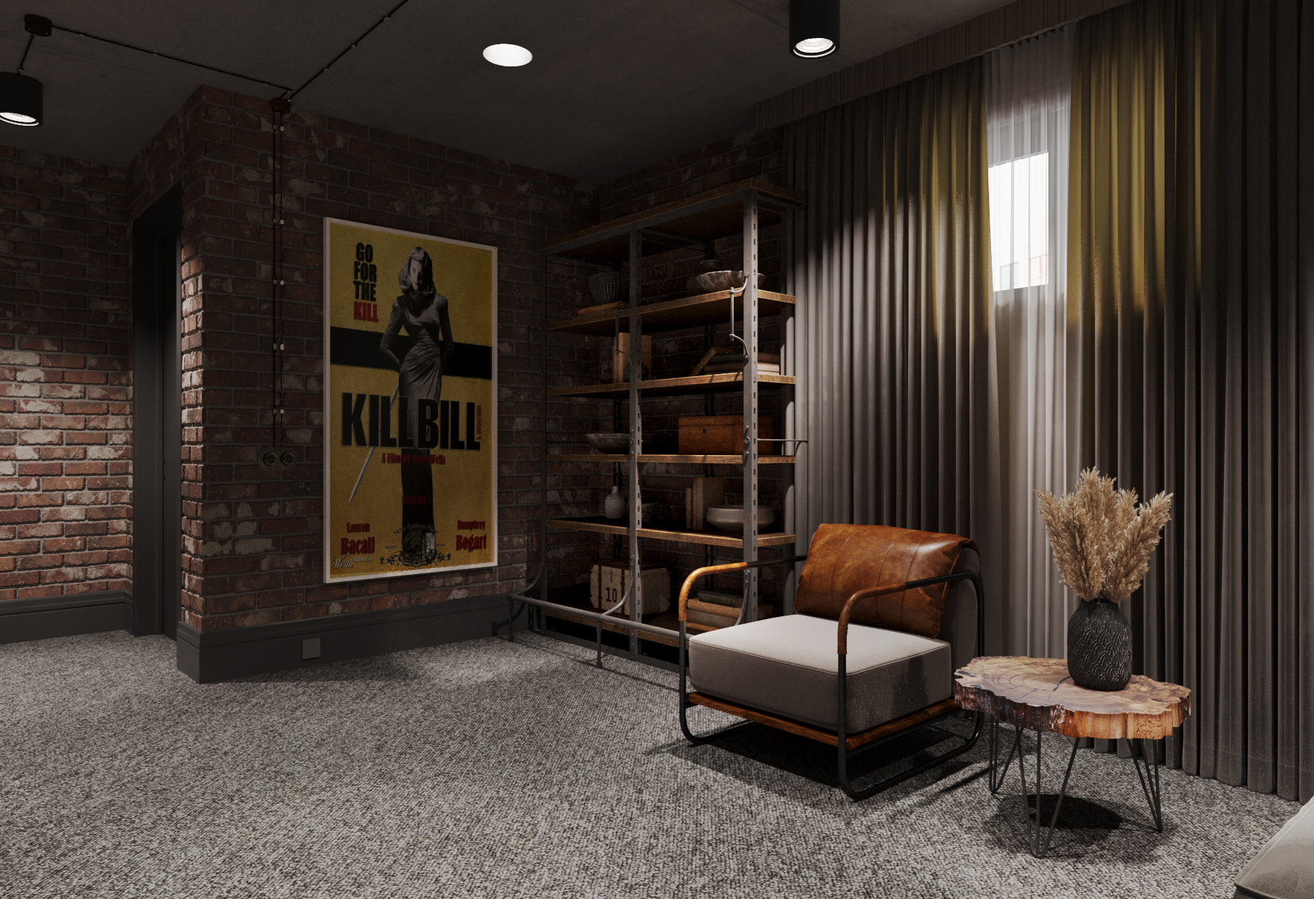 Design project- home theater in the basement floor.-9