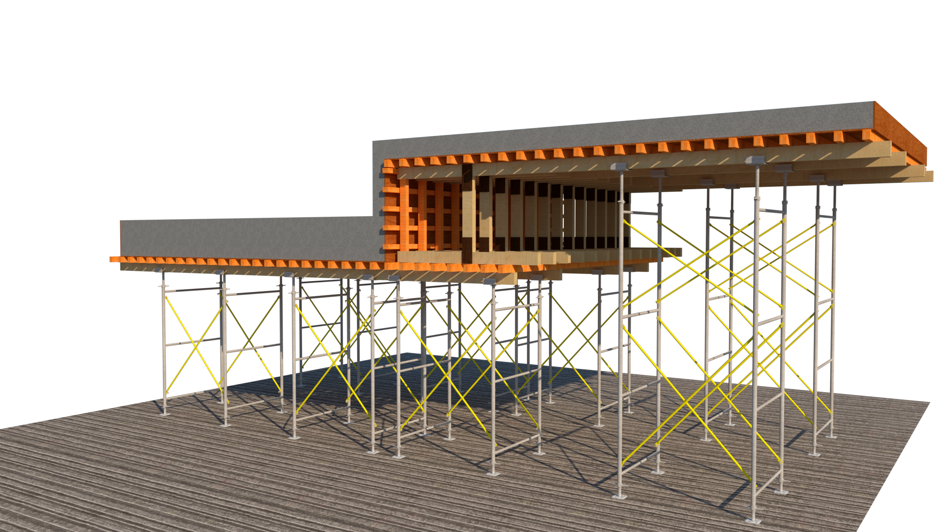 Falsework Acrow V-shore Frame and LVL Main & secondary-7