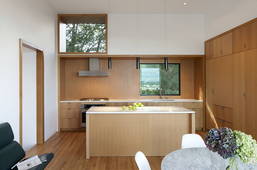 Modern Vertical House Accessed by a Steel Pedestrian Bridge-17