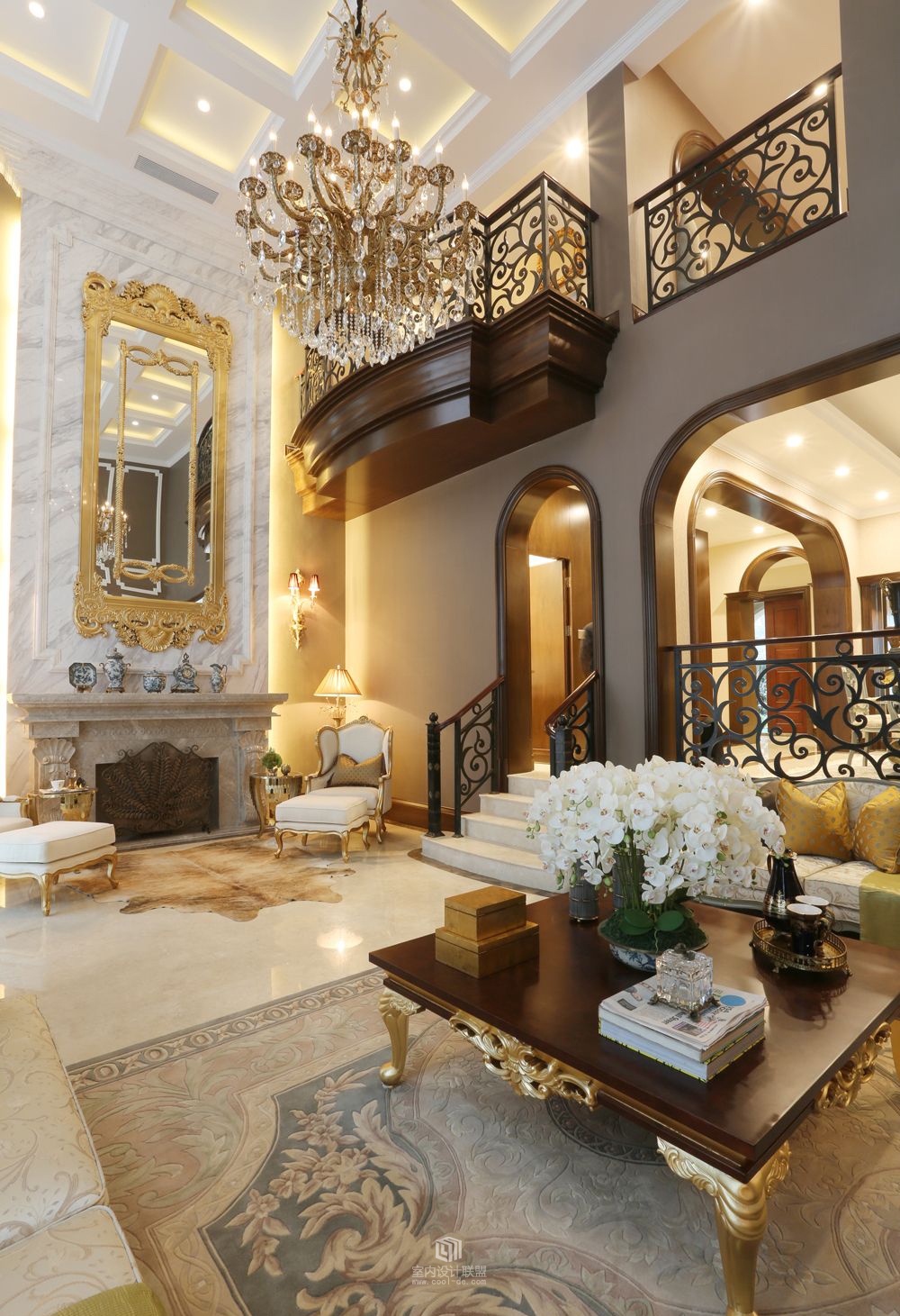 叶迹设计  重庆德旭翡翠御园B1样板间 英式贵族格调-18