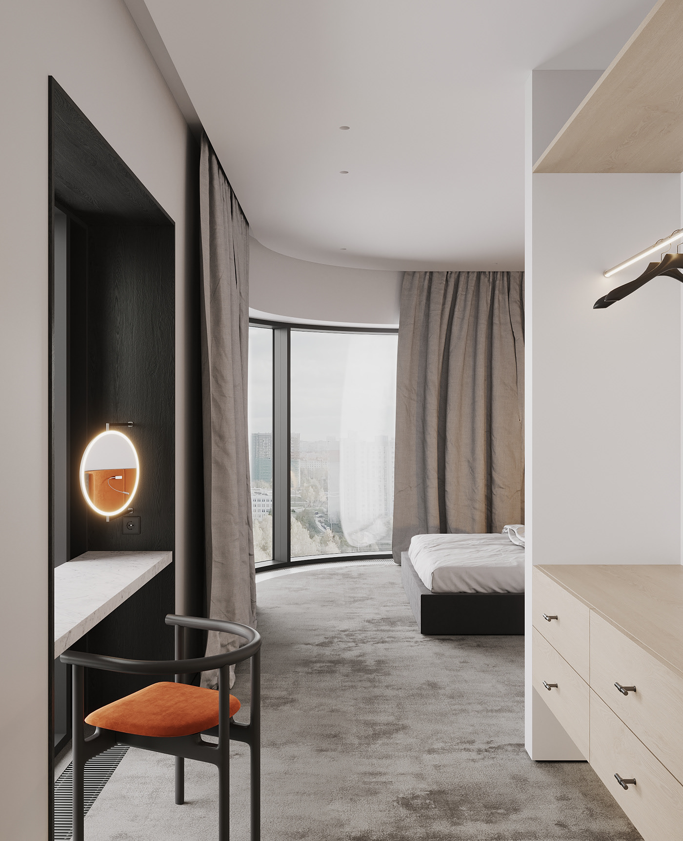 90㎡极简风公寓设计 这也太高级了吧-18