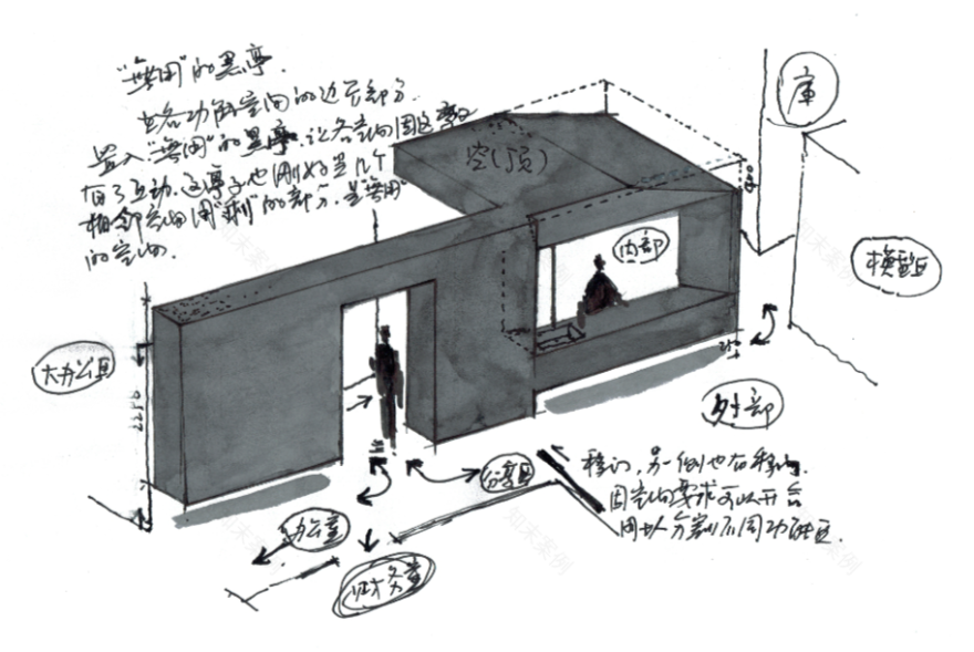 “黑亭”的无用之美,巧妙划分空间打造多功能办公环境-22