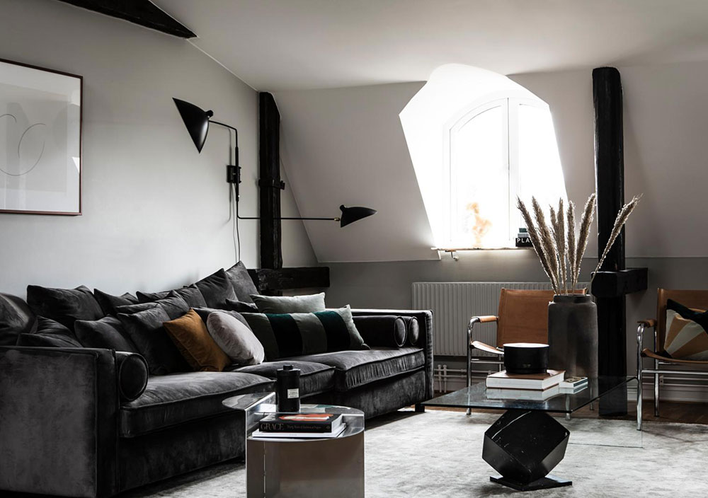 哥德堡时尚女生公寓，暗色调中的别致魅力-4