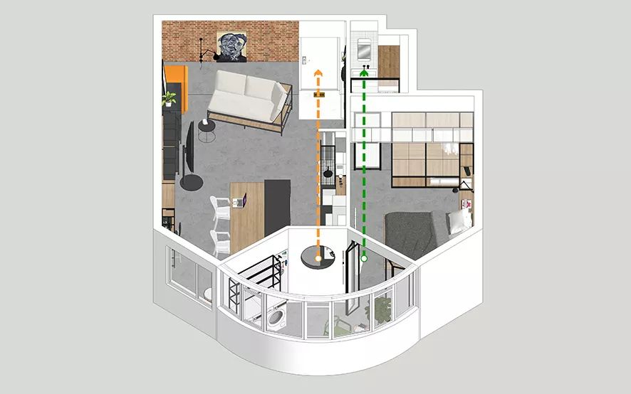 50㎡小户型逆袭，工业风酷炫变装-47
