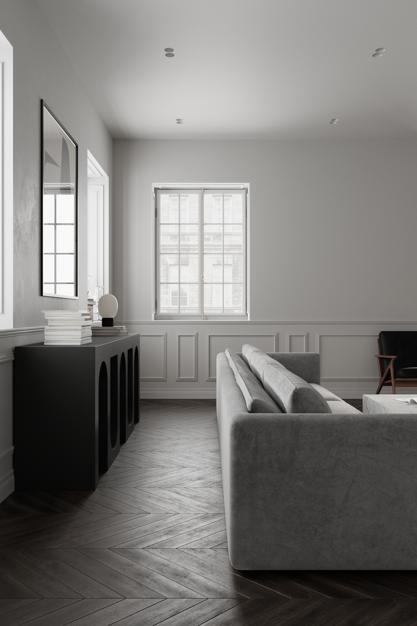 176㎡中性色调和木质纹理 打造出平静而舒适的空间-3