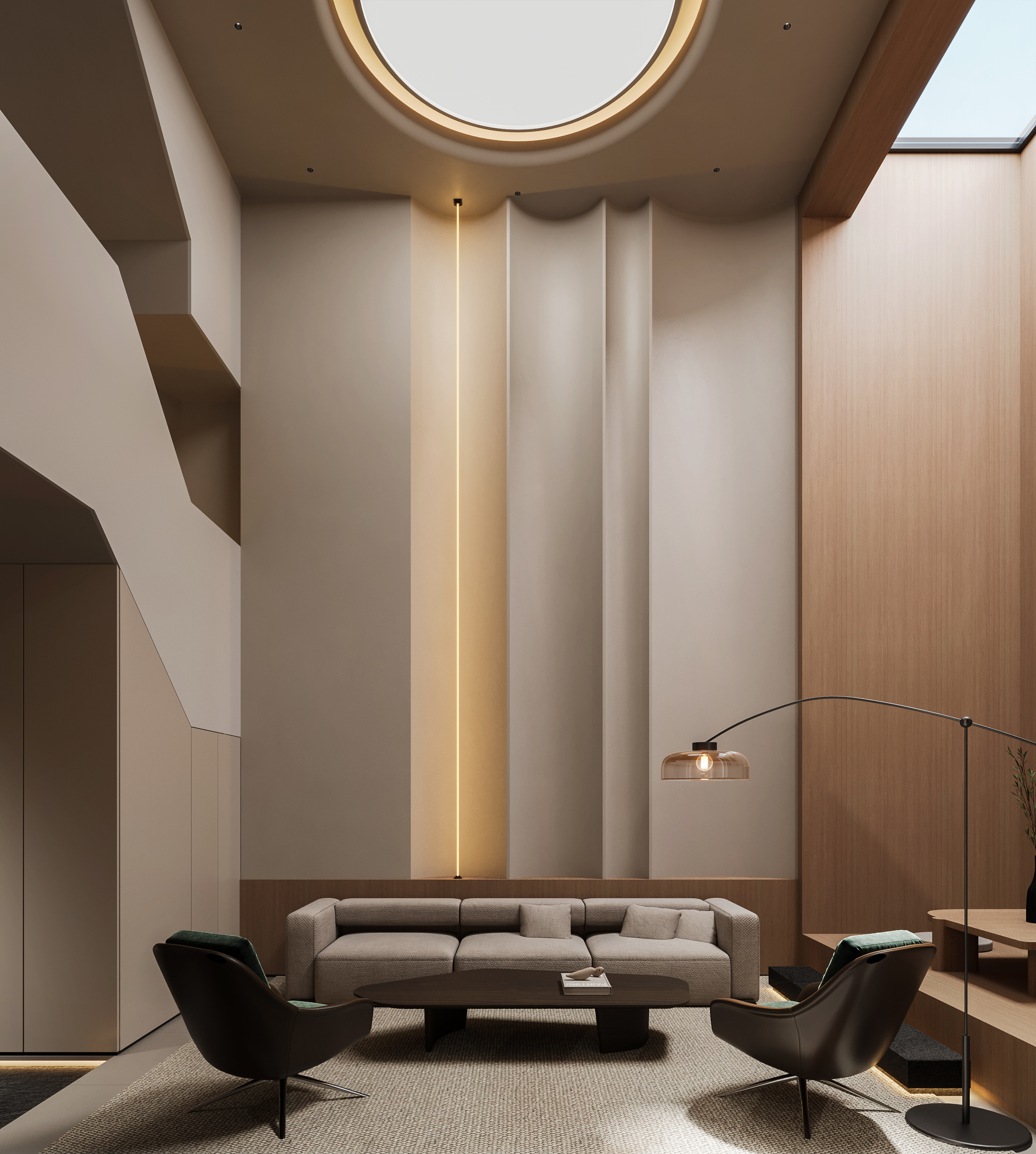 现代挑空别墅-未来效果图-11