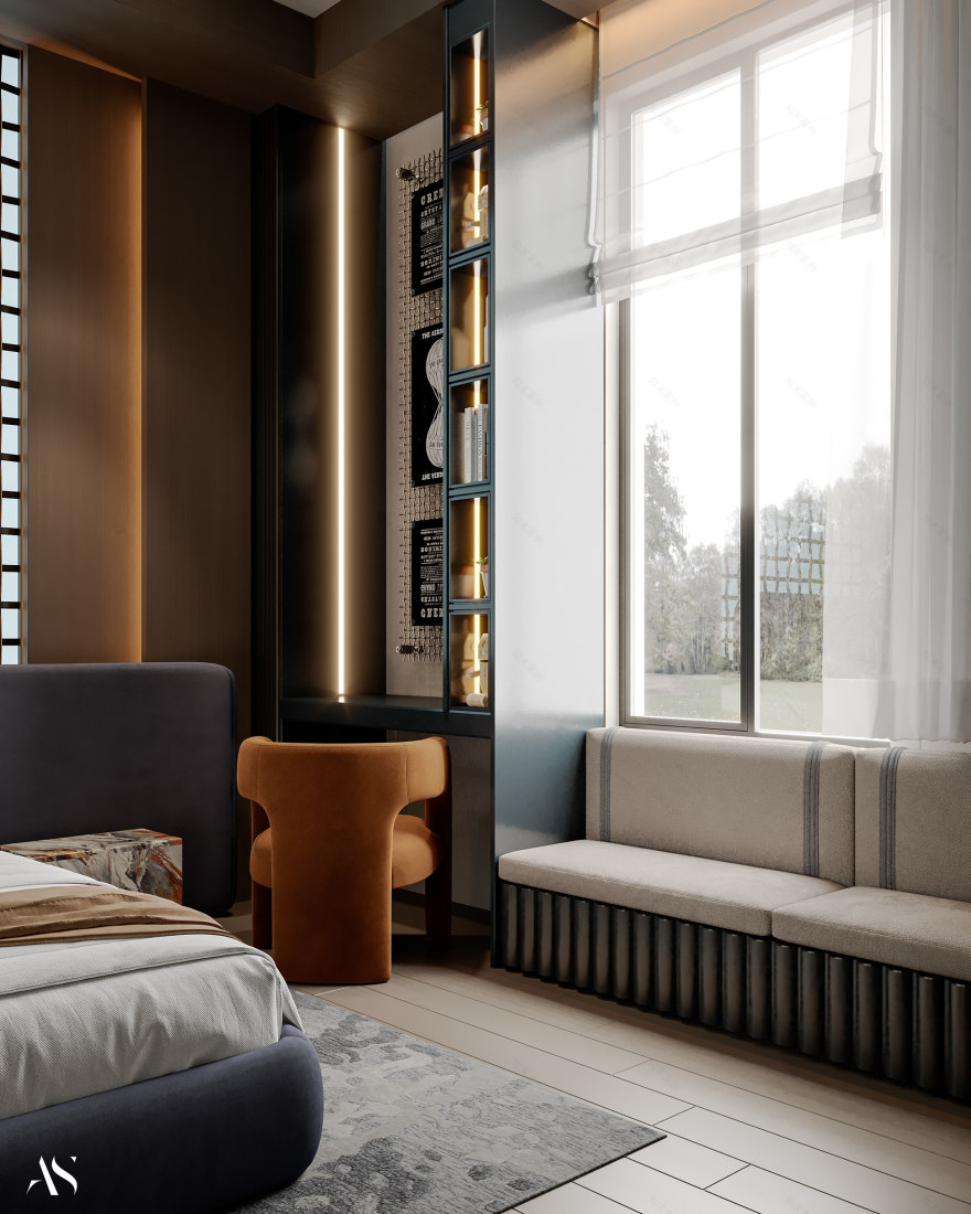 卧室房间设计丨沙特阿拉伯丨FATMA ALZAHRAA-7