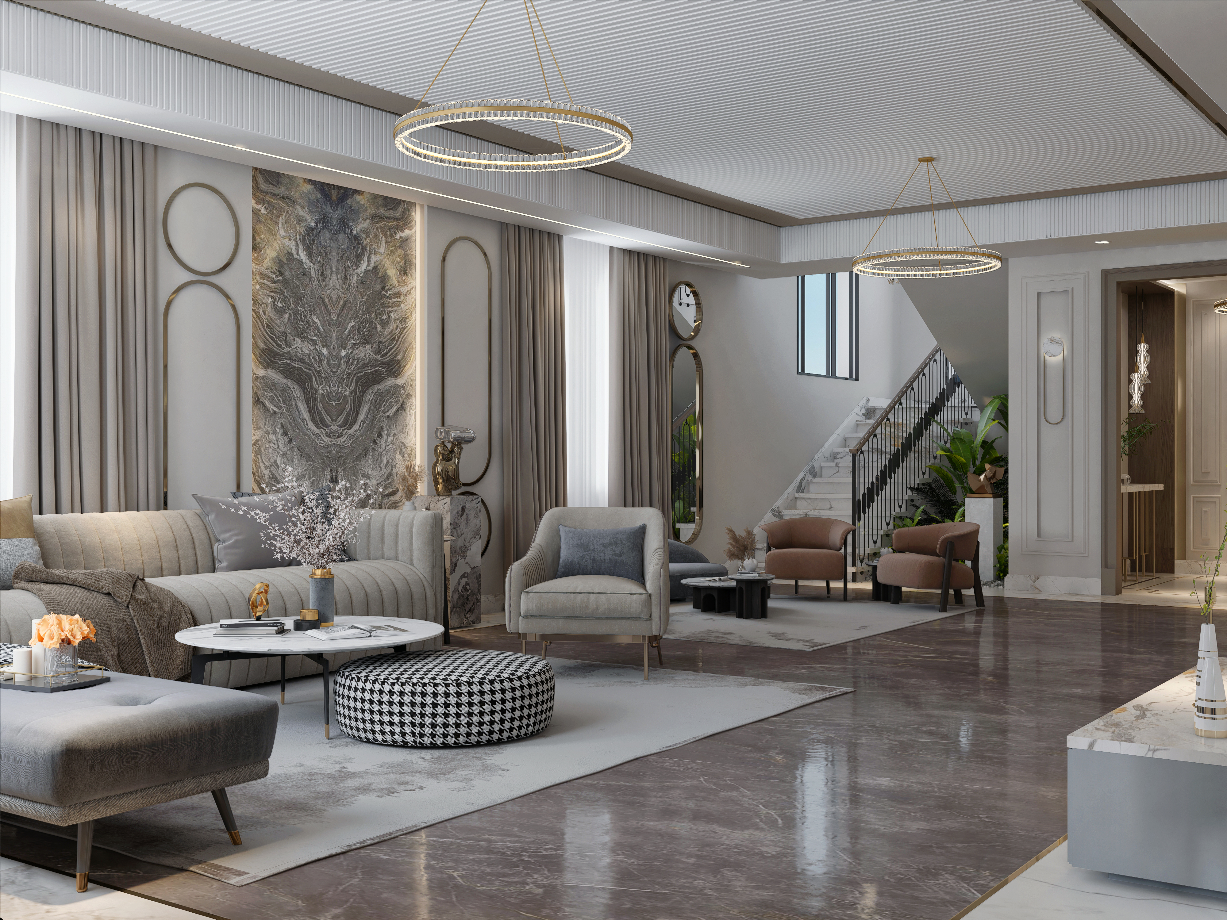 Mountain view villa | Reception with entrance-0