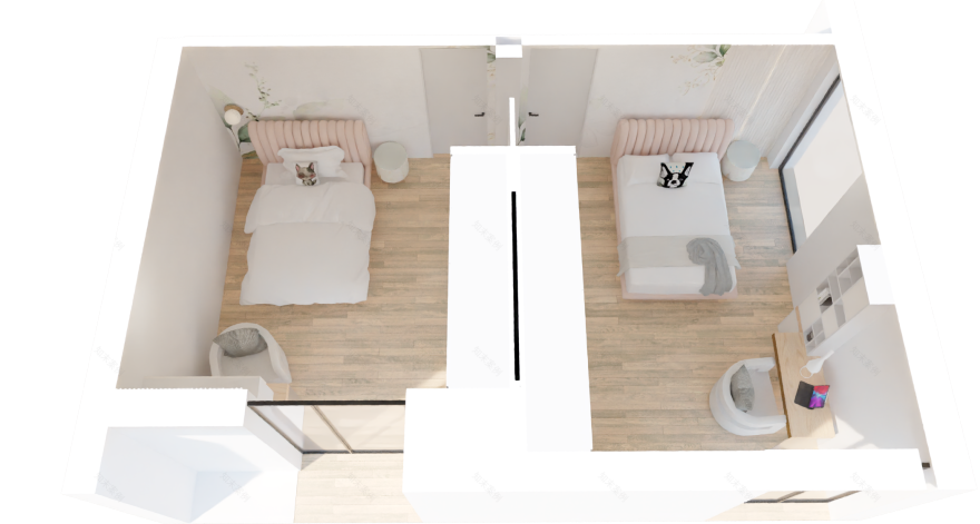 双女孩卧室设计-2